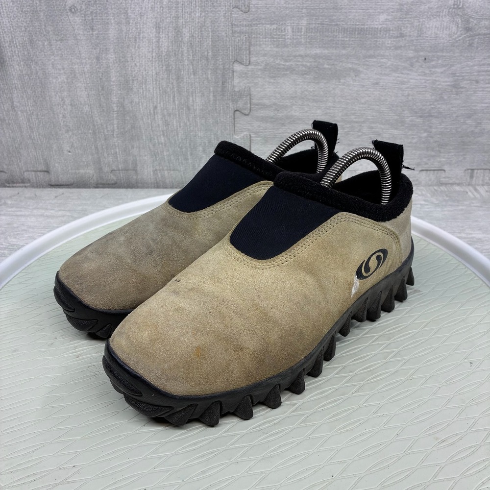 Vintage Salomon Snowclog Mules Women's 7 Tan Suede Slip On Gorpcore 871028